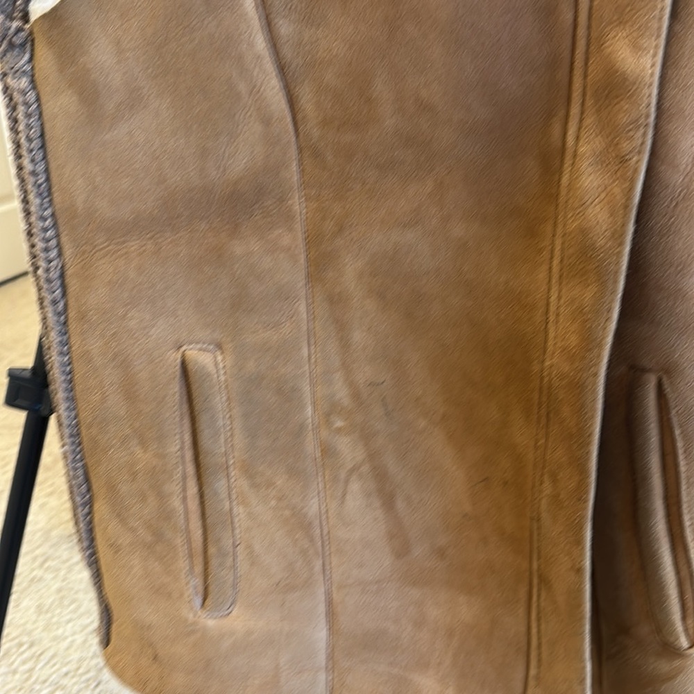JOIE Brinley Lamb Fur Suede Vest in Natural - Picture 12 of 14